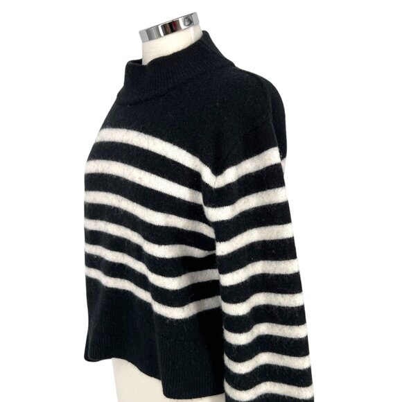 J.Crew Striped Supersoft Sweater Textured Black White Size XS - Picture 5 of 14